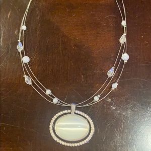 White glazed stone necklace